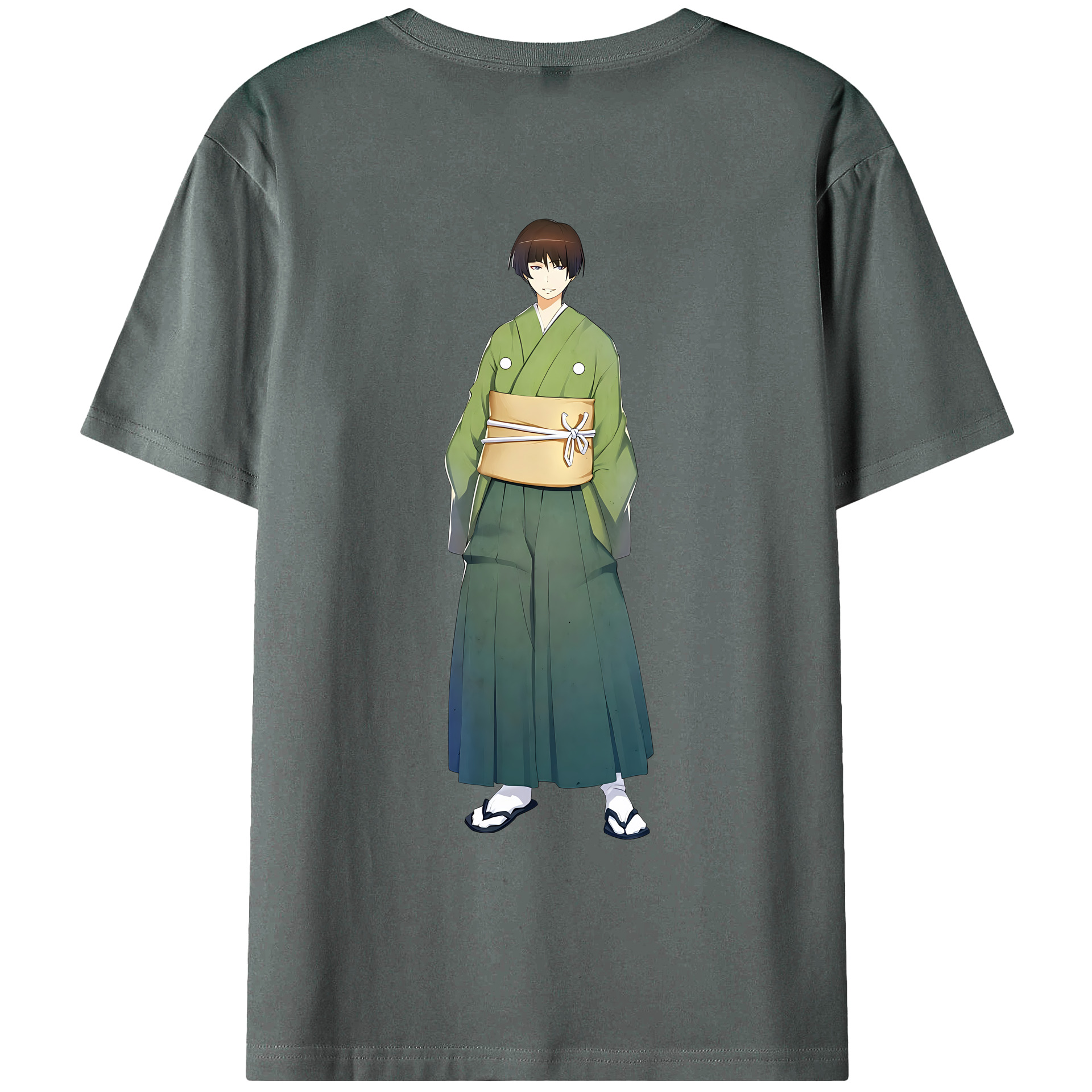 （画像用） 刀剣乱舞 Touken Ranbu 綿100％ メンズ半袖Tシャツ（バックプリント） 通気性